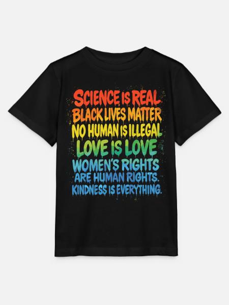 Regenbogen Statement – Human Rights Pride - Stanley/Stella Kinder T-Shirt MINI CREATOR - Schwarz