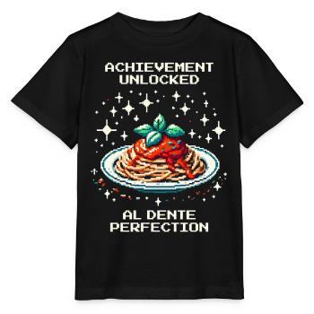 Al Dente Perfection | Pasta Gamer Humor - Stanley/Stella MINI CREATOR Kids’ T-Shirt - black - Front - Mikhail (115cm)