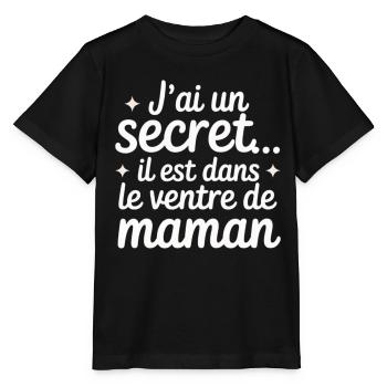 I have a secret... it's in Mommy's belly - Stanley/Stella MINI CREATOR Kids’ T-Shirt - black - Front - Mikhail (115cm)