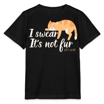Es ist kein Pelz, es ist Kunst – eine lustige rote Katze - Stanley/Stella Kinder T-Shirt MINI CREATOR  - Schwarz - Vorne - Mikhail (115cm)