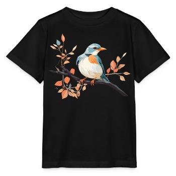 King's feather Kingfisher on branch - Stanley/Stella MINI CREATOR Kids’ T-Shirt - black - Front - Mikhail (115cm)