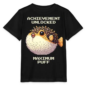 Erfolg: Maximales Aufplustern | Kugelfisch RPG - Stanley/Stella Kinder T-Shirt MINI CREATOR  - Schwarz - Vorne - Mikhail (115cm)