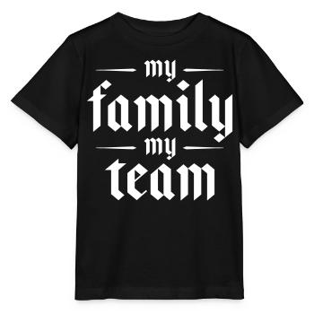 Mon équipe familiale dit - T-shirt bio MINI CREATOR Stanley/Stella Enfant - noir - Devant - Mikhail (115cm)