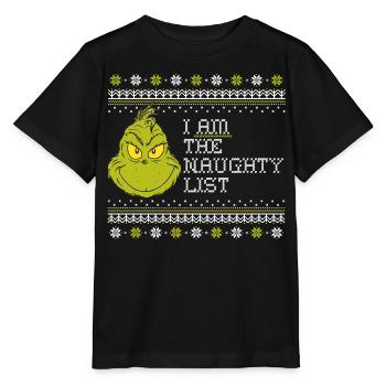 Le Grinch Motif De Noël I Am The Naughty List - T-shirt bio MINI CREATOR Stanley/Stella Enfant - noir - Devant - Mikhail (115cm)