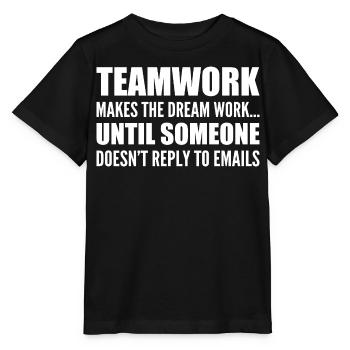 Travail d'équipe... sans réponse aux e-mails - T-shirt bio MINI CREATOR Stanley/Stella Enfant - noir - Devant - Mikhail (115cm)