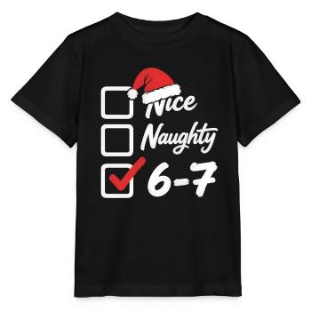 6 7 Checklist Christmas Funny Gift - Stanley/Stella MINI CREATOR Kids’ T-Shirt - black - Front - Mikhail (115cm)