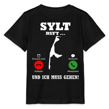 Vacances à la mer du Nord QUAND SYLT APPELLE DRÔLE - T-shirt bio MINI CREATOR Stanley/Stella Enfant - noir - Devant - Mikhail (115cm)