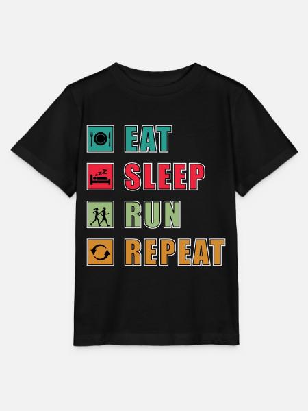 Eat Sleep Run Repeat – Aktiv-Lifestyle Shirt - Stanley/Stella Kinder T-Shirt MINI CREATOR - Schwarz