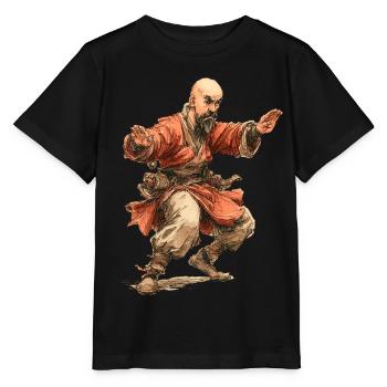 Kungfu Monk - Stanley/Stella MINI CREATOR Kids’ T-Shirt - black - Front - Mikhail (115cm)