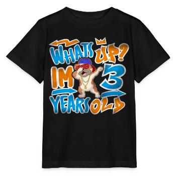 Graffiti du 3ème anniversaire - T-shirt bio MINI CREATOR Stanley/Stella Enfant - noir - Devant - Mikhail (115cm)