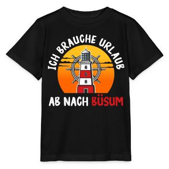 Mer du Nord BESOIN DE VACANCES À BÜSUM Drôle - T-shirt bio MINI CREATOR Stanley/Stella Enfant - noir - Devant - Mikhail (115cm)