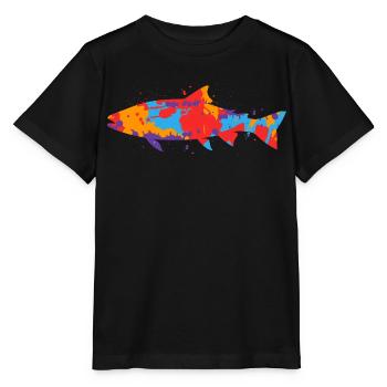 Trout Fishing Colorful Trout Angler Angler Trout Trout - Stanley/Stella MINI CREATOR Kids’ T-Shirt - black - Front - Mikhail (115cm)