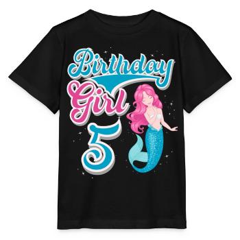 Sirène 5ème anniversaire - T-shirt bio MINI CREATOR Stanley/Stella Enfant - noir - Devant - Mikhail (115cm)