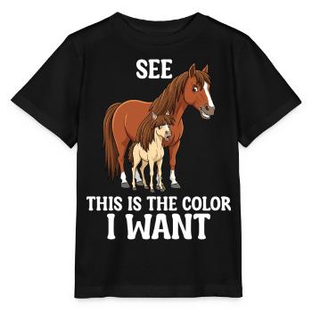 Humor Horse Rider Riding - Stanley/Stella MINI CREATOR Kids’ T-Shirt - black - Front - Mikhail (115cm)