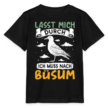 Vacances à la mer du Nord LET ME THROUGH DOIT ALLER À BÜSUM - T-shirt bio MINI CREATOR Stanley/Stella Enfant - noir - Devant - Mikhail (115cm)