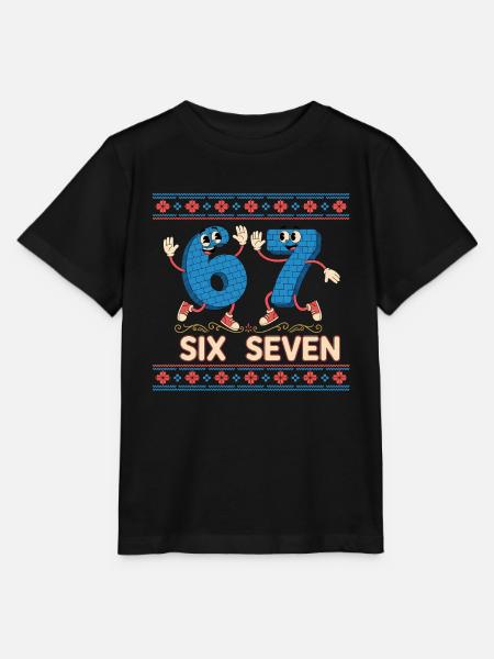 6 7 Six Seven Memes - Stanley/Stella MINI CREATOR Kids’ T-Shirt - black