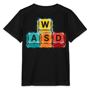 WASD Gaming Tasten - Stanley/Stella Kinder T-Shirt MINI CREATOR  - Schwarz - Vorne - Mikhail (115cm)