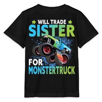 Tausche Schwester Gegen Monstertruck - Stanley/Stella Kinder T-Shirt MINI CREATOR  - Schwarz - Vorne - Mikhail (115cm)