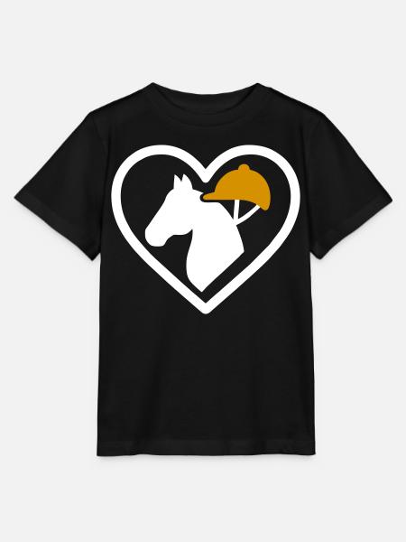 Équitation Coeur Amour Equestre Cadeau - T-shirt bio MINI CREATOR Stanley/Stella Enfant - noir