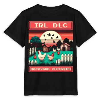 DLC IRL | Poules dans le jardin - T-shirt bio MINI CREATOR Stanley/Stella Enfant - noir - Devant - Mikhail (115cm)