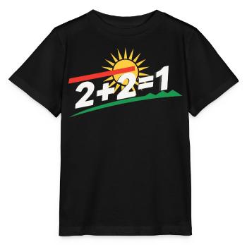 Sonnenlogo 2+2=1 Statement, kurdistan - Stanley/Stella Kinder T-Shirt MINI CREATOR  - Schwarz - Vorne - Mikhail (115cm)