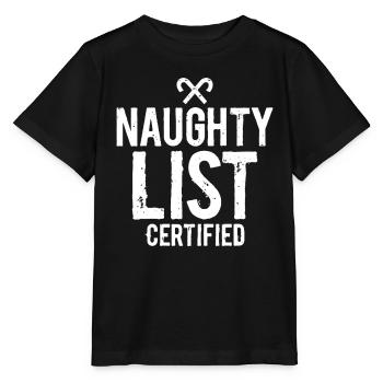 Naughty List Certified - Stanley/Stella MINI CREATOR Kids’ T-Shirt - black - Front - Mikhail (115cm)