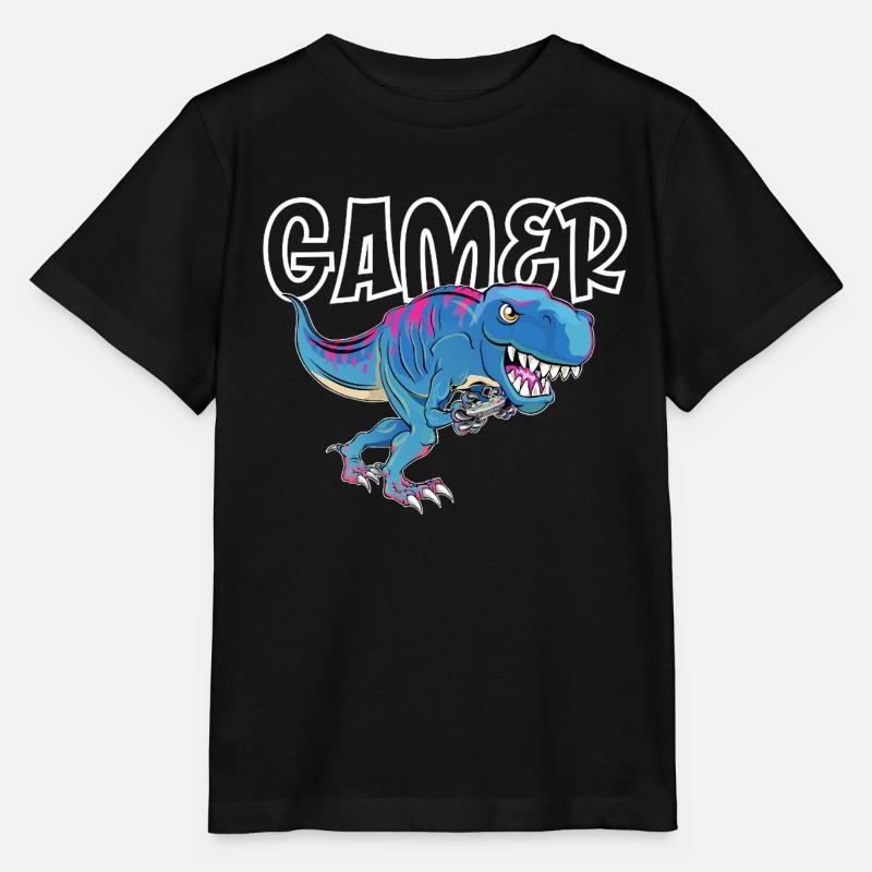 Gamer Gaming T_Rex - Stanley/Stella Kinder T-Shirt MINI CREATOR  - Schwarz