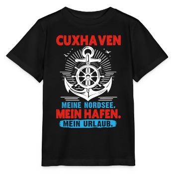 Mer du Nord CUXHAVEN MA MER DU NORD MON PORT Cuxhaven - T-shirt bio MINI CREATOR Stanley/Stella Enfant - noir - Devant - Mikhail (115cm)
