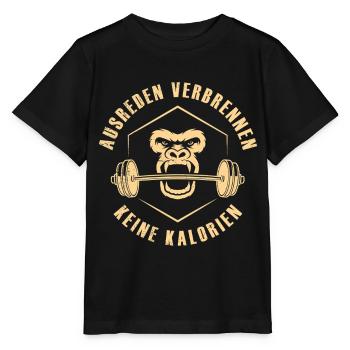 Kraftsport AUSREDEN VERBRENNEN KEINE KALORIEN - Stanley/Stella Kinder T-Shirt MINI CREATOR  - Schwarz - Vorne - Mikhail (115cm)