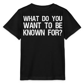 Pour quoi veux-tu être connu - T-shirt bio MINI CREATOR Stanley/Stella Enfant - noir - Devant - Mikhail (115cm)