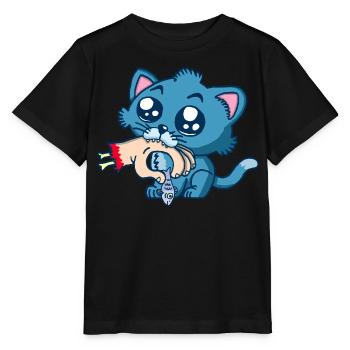 Gourmet-Kätzchen - Stanley/Stella Kinder T-Shirt MINI CREATOR  - Schwarz - Vorne - Mikhail (115cm)