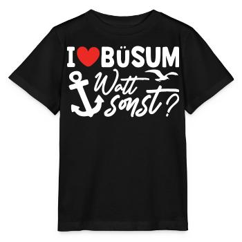 Vacances à la mer du Nord BÜSUM WATT AUTREMENT DRÔLE - T-shirt bio MINI CREATOR Stanley/Stella Enfant - noir - Devant - Mikhail (115cm)