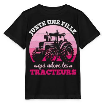 Just a girl who loves tractors humor - Stanley/Stella MINI CREATOR Kids’ T-Shirt - black - Front - Mikhail (115cm)