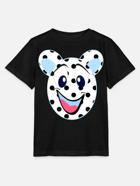Blue Laughing Bear with Dots - Stanley/Stella MINI CREATOR Kids’ T-Shirt - black