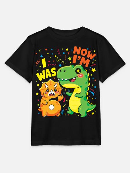 Six Seven Dinosaurier 7 Jahre Geburtstag - Stanley/Stella Kinder T-Shirt MINI CREATOR - Schwarz