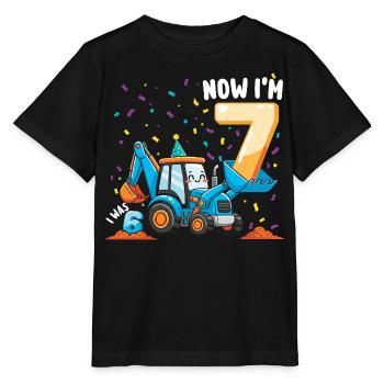 Six Seven Construction 7 Years Birthday - Stanley/Stella MINI CREATOR Kids’ T-Shirt - black - Front - Mikhail (115cm)