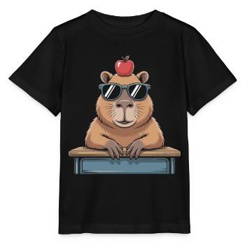 Süßes Capybara - Stanley/Stella Kinder T-Shirt MINI CREATOR  - Schwarz - Vorne - Mikhail (115cm)