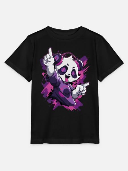 Party Panda Musik Spaß - Stanley/Stella Kinder T-Shirt MINI CREATOR  - Schwarz
