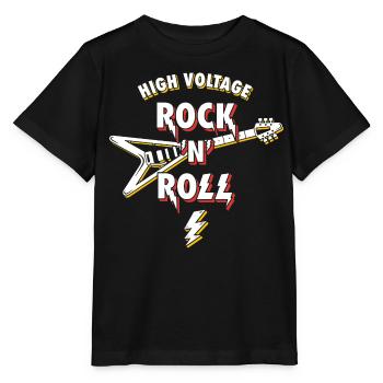 High Voltage Rock N Roll Guitar - Stanley/Stella MINI CREATOR Kids’ T-Shirt - black - Front - Mikhail (115cm)