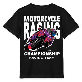 Motorrad Rennteam Meisterschaft - Stanley/Stella Kinder T-Shirt MINI CREATOR  - Schwarz - Vorne - Mikhail (115cm)