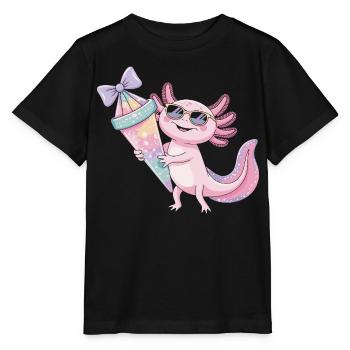 Pink Axolotl Eiscreme Party - Stanley/Stella MINI CREATOR Kids’ T-Shirt - black - Front - Mikhail (115cm)