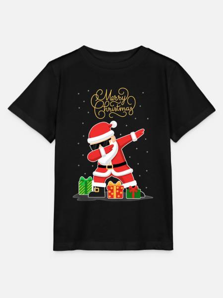 Lustiges Weihnachtsmann Santa Claus Dabbing Snow - Stanley/Stella Kinder T-Shirt MINI CREATOR  - Schwarz