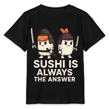 Le sushi est toujours la solution - T-shirt bio MINI CREATOR Stanley/Stella Enfant - noir - Devant - Mikhail (115cm)