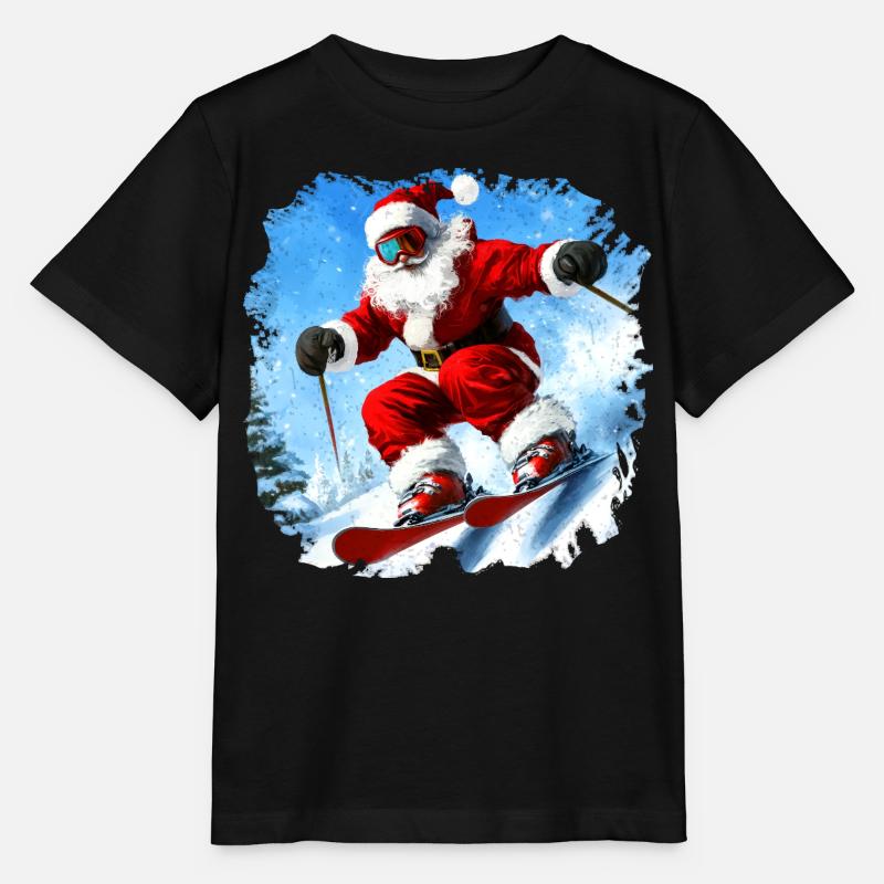 Skieurs de Noël - T-shirt bio MINI CREATOR Stanley/Stella Enfant - noir