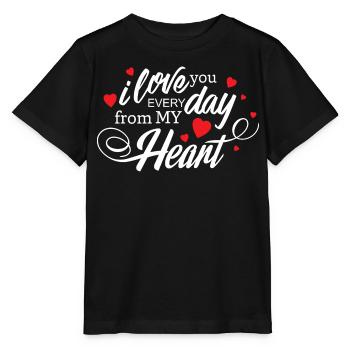 Ich liebe dich jeden Tag, mein Herz, ewige Liebe - Stanley/Stella Kinder T-Shirt MINI CREATOR  - Schwarz - Vorne - Mikhail (115cm)