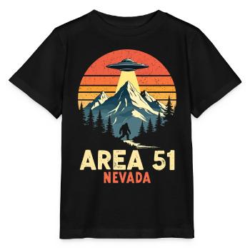 Zone 51 Nevada UFO rencontre Bigfoot - T-shirt bio MINI CREATOR Stanley/Stella Enfant - noir - Devant - Mikhail (115cm)