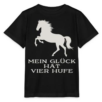 Mein Glück hat vier Hufe - Stanley/Stella Kinder T-Shirt MINI CREATOR  - Schwarz - Vorne - Mikhail (115cm)