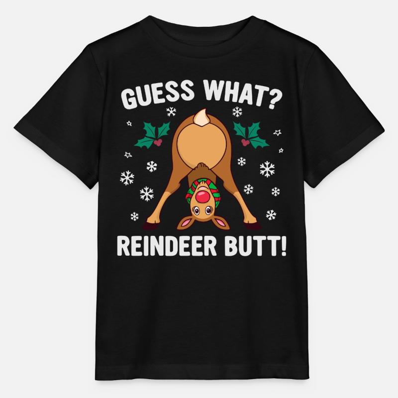 Devine quoi blague de Noël sur les fesses de renne - T-shirt bio MINI CREATOR Stanley/Stella Enfant - noir