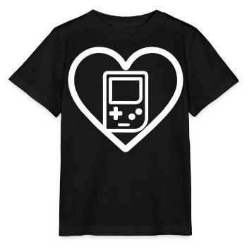 Heart Retrogaming – Console portable vintage - T-shirt bio MINI CREATOR Stanley/Stella Enfant - noir - Devant - Mikhail (115cm)