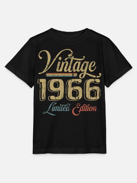 Vintage 1966 Limited Edition Geburtsjahrgang 1966 - T-shirt MINI CREATOR barn från Stanley/Stella - svart